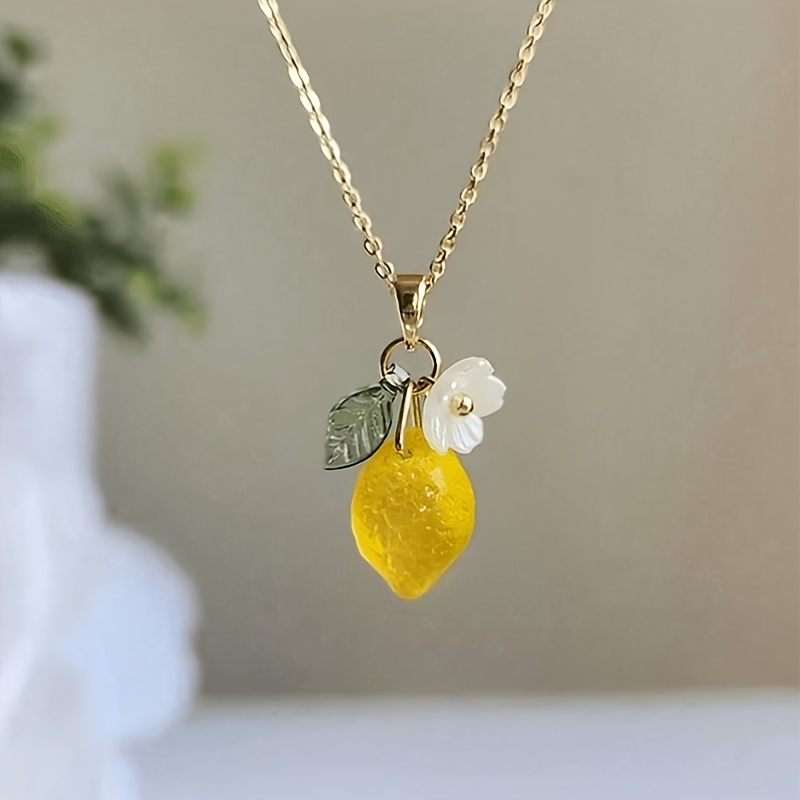 Women Fashion Hub - 1Pc Fresh Cute Lemon Flower Resin