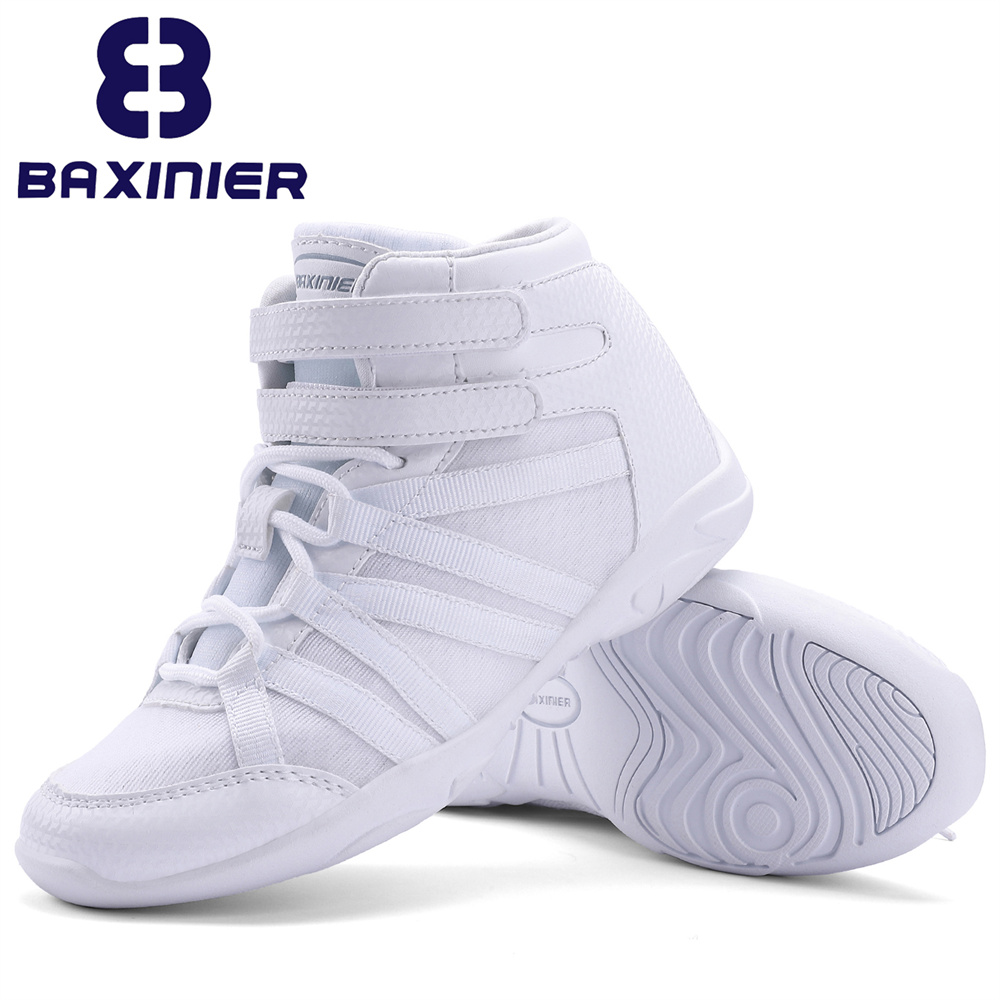 Women'S Fashion Tennis Shoes - BAXINIER Girls White High Top Cheerleading