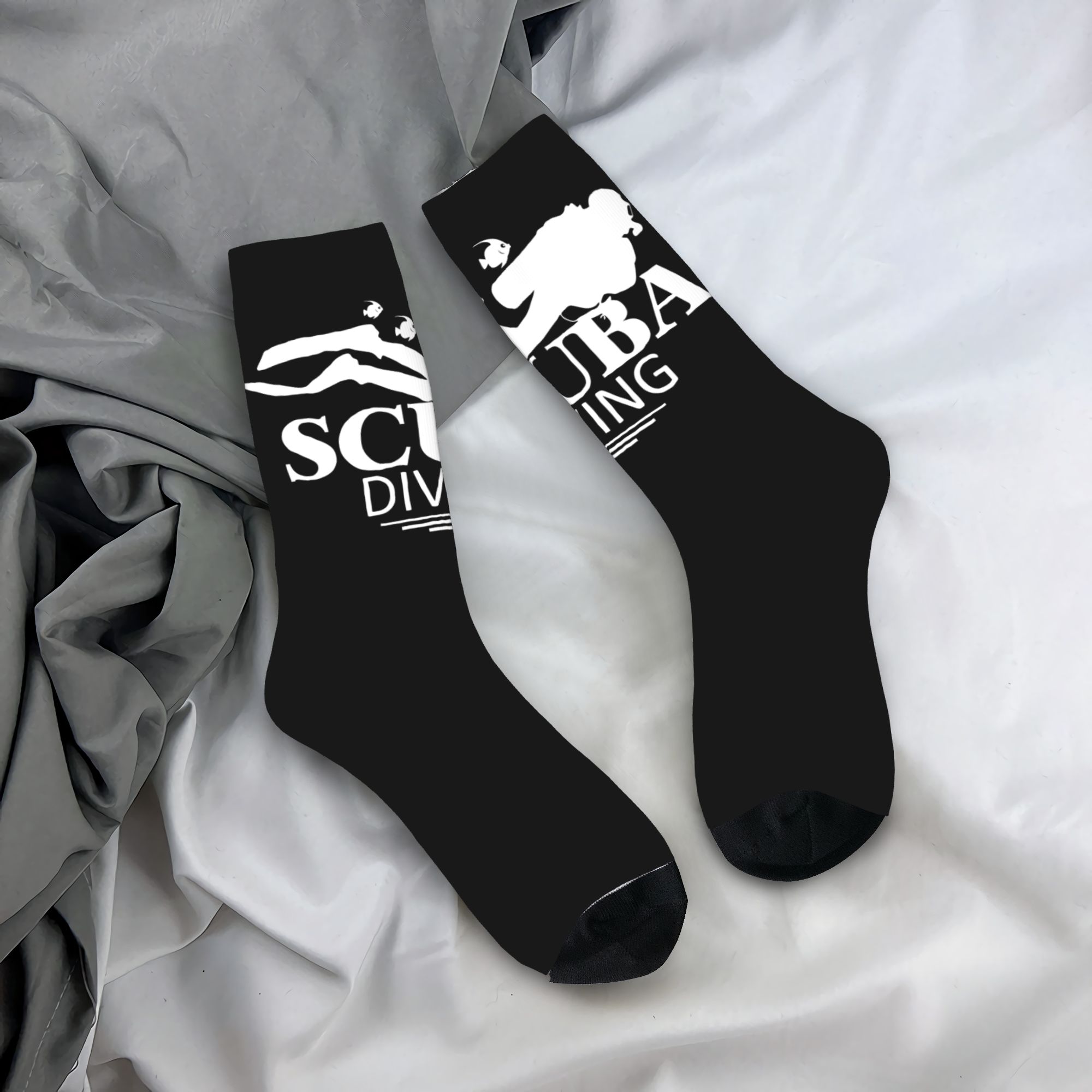 Women'S Fashion Socks - Custom Funny Scuba Diving Men Women