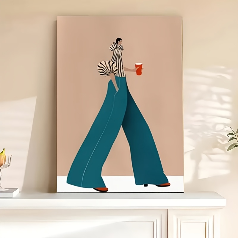 Fashion Women Picture - Fashionable Blue Pants Woman Poster Prints