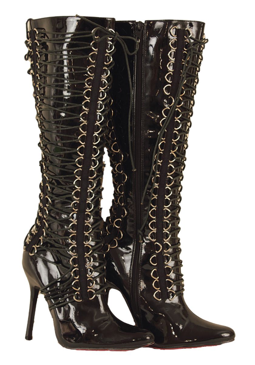 Patent Leather Cross Strap Poi - đánh giá và giá Women'S Fashion Knee High Boots