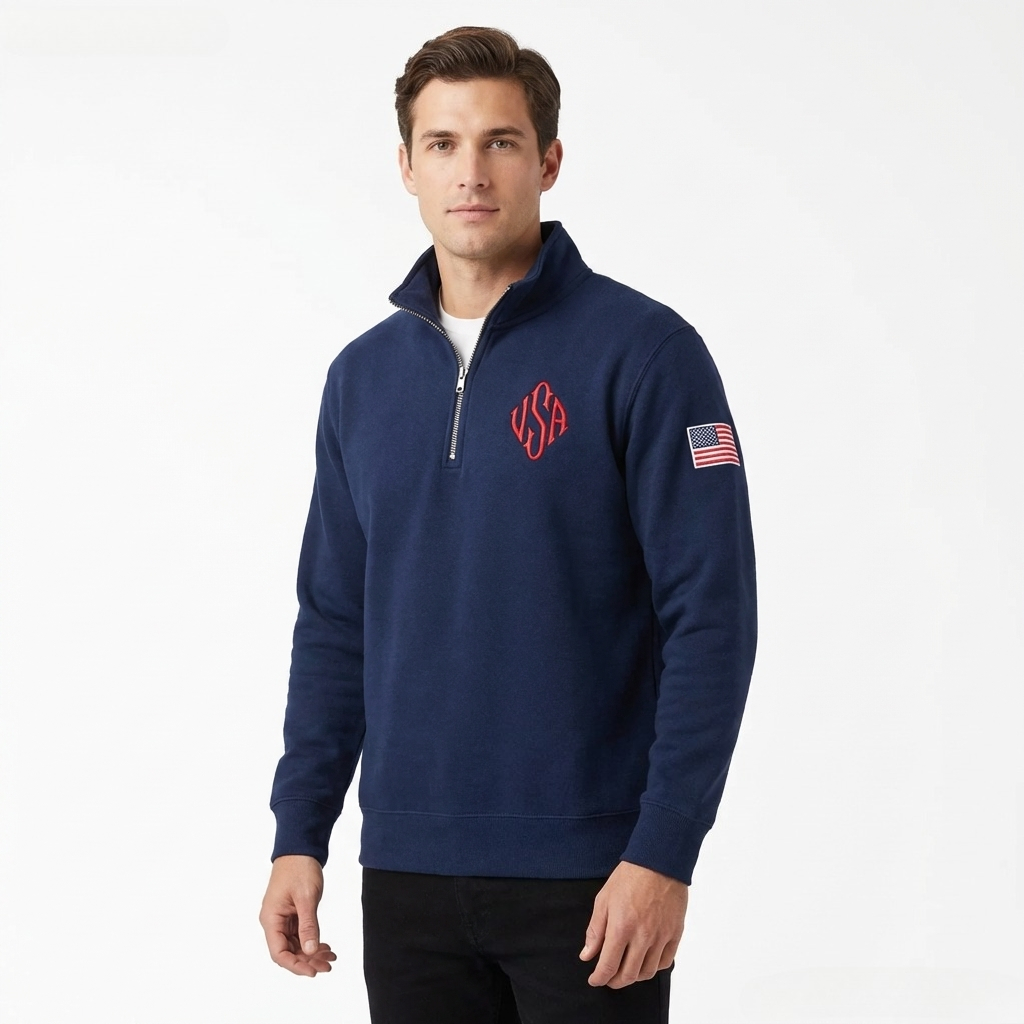 Quarter Zip Sweatshirt Y2K Nav - đánh giá và giá Women'S Fashion Quarter Zip