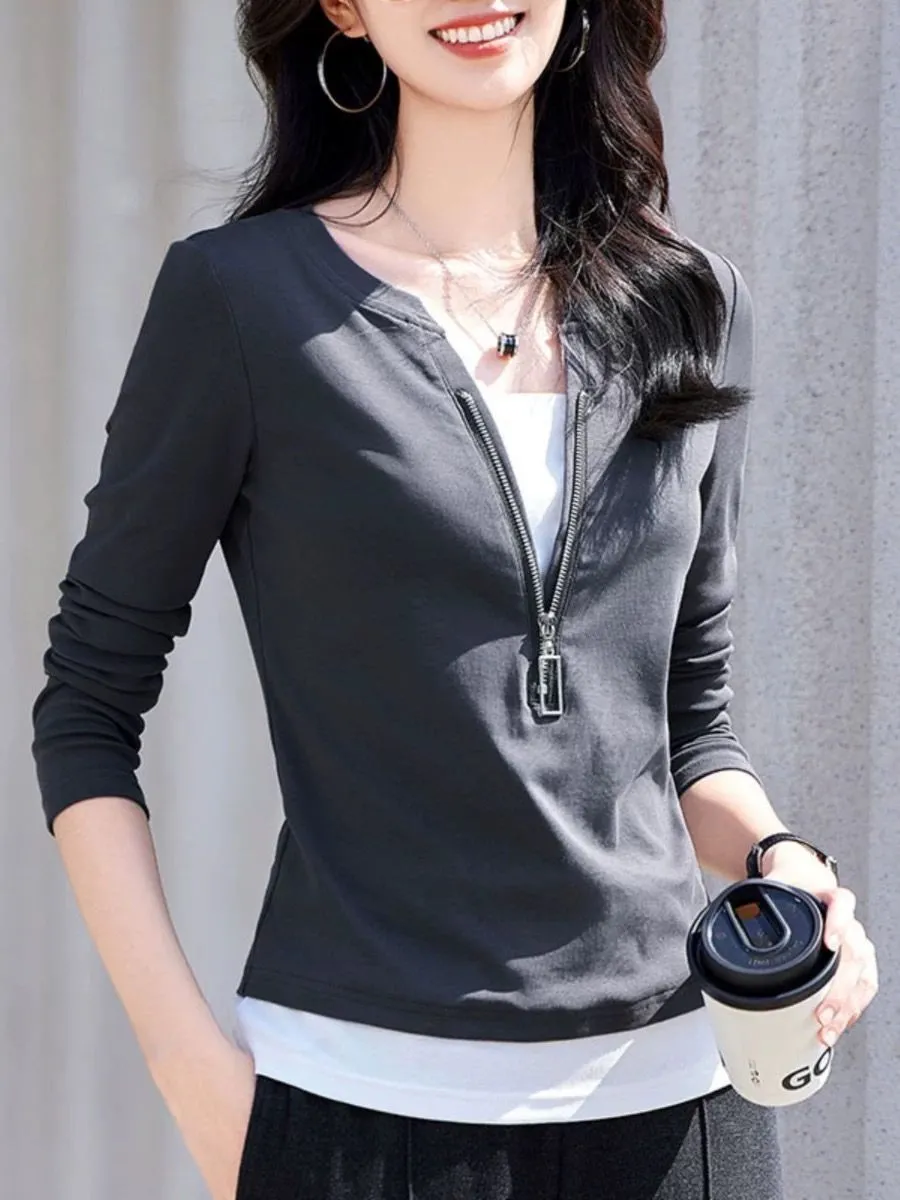 Women's Fashion V-Neck Zip Lon - đánh giá và giá Women'S Fashion Quarter Zip