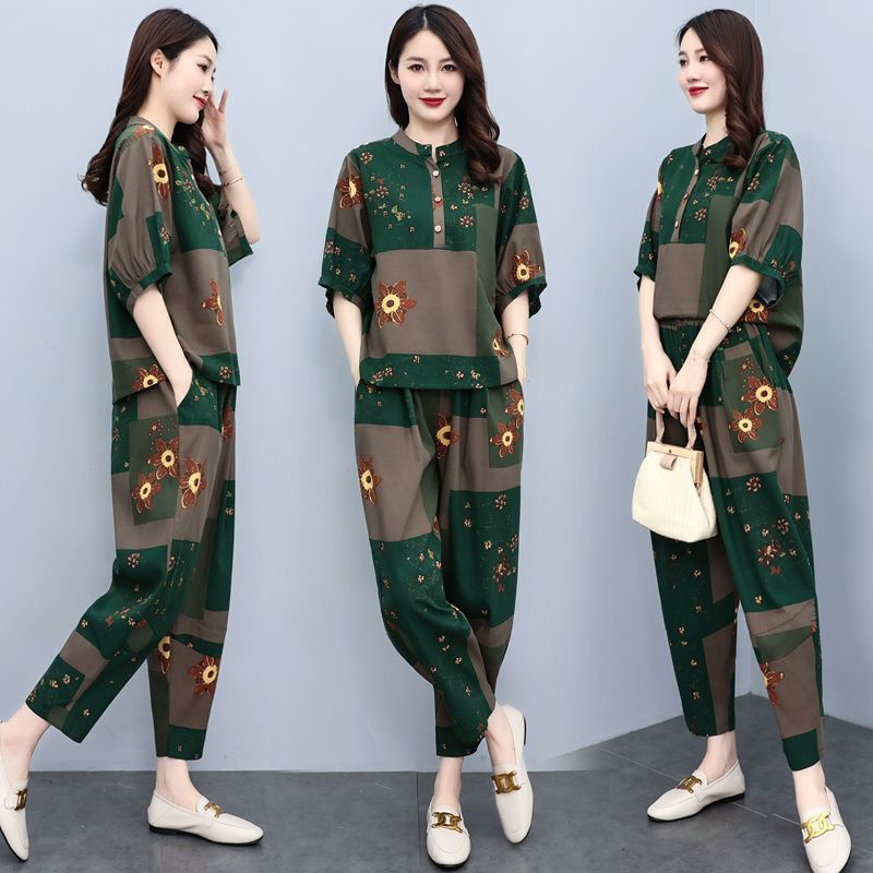 Middle Aged Mother Summer Suit - đánh giá và giá Wide Leg Palazzo Pants