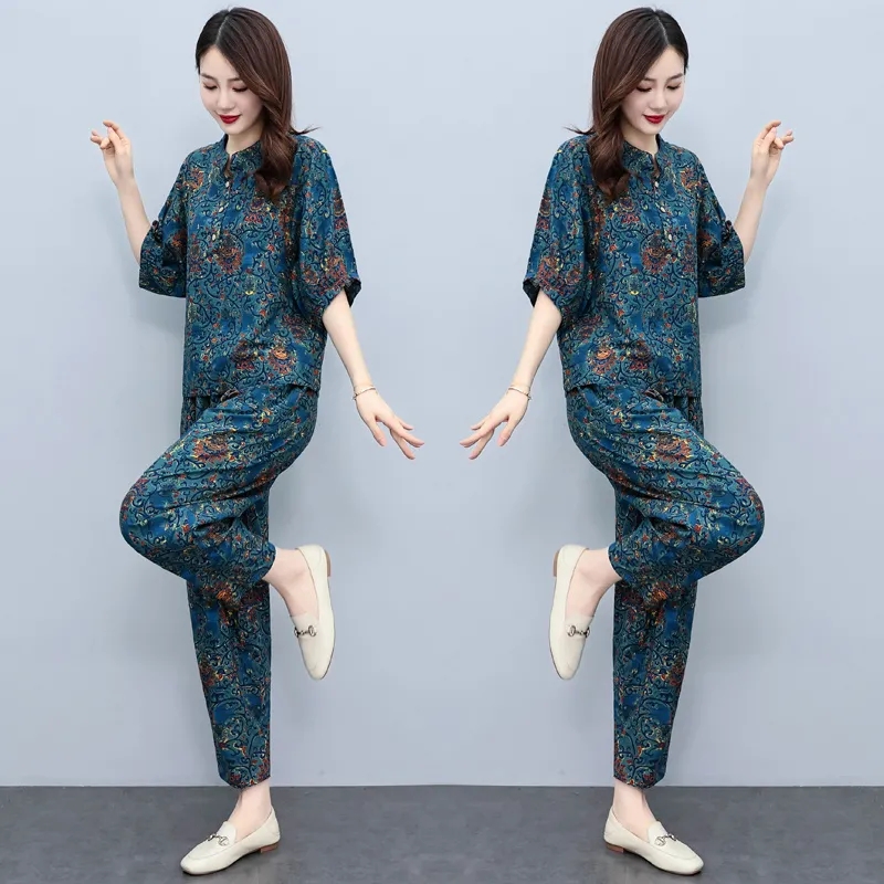 Middle Aged Mother Summer Suit - đánh giá và giá Wide Leg Palazzo Pants