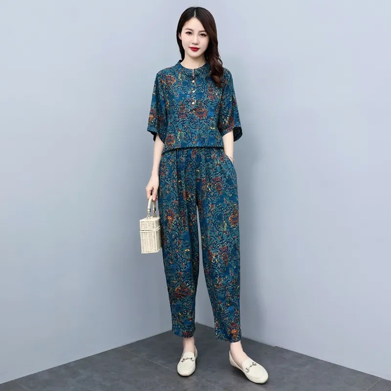 Middle Aged Mother Summer Suit - đánh giá và giá Wide Leg Palazzo Pants