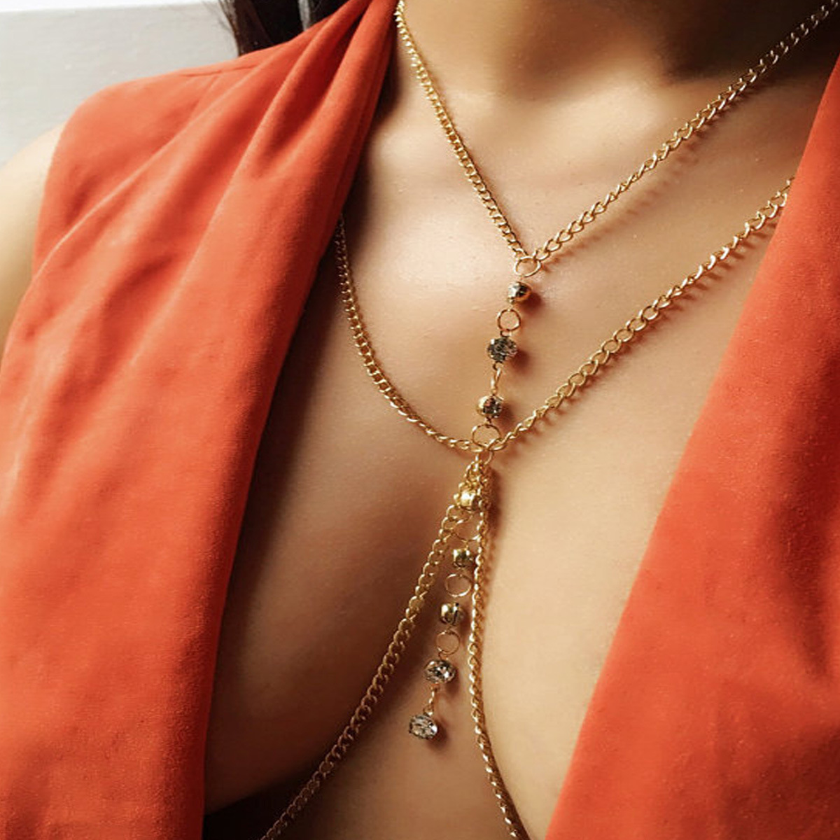 Round Crystal Chest Chain Low  - đánh giá và giá Women'S Fashion Harness