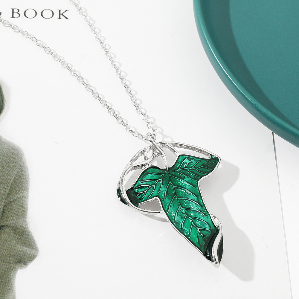 Vintage Green Leaf Pendant Nec - đánh giá và giá Women Fashion Hub