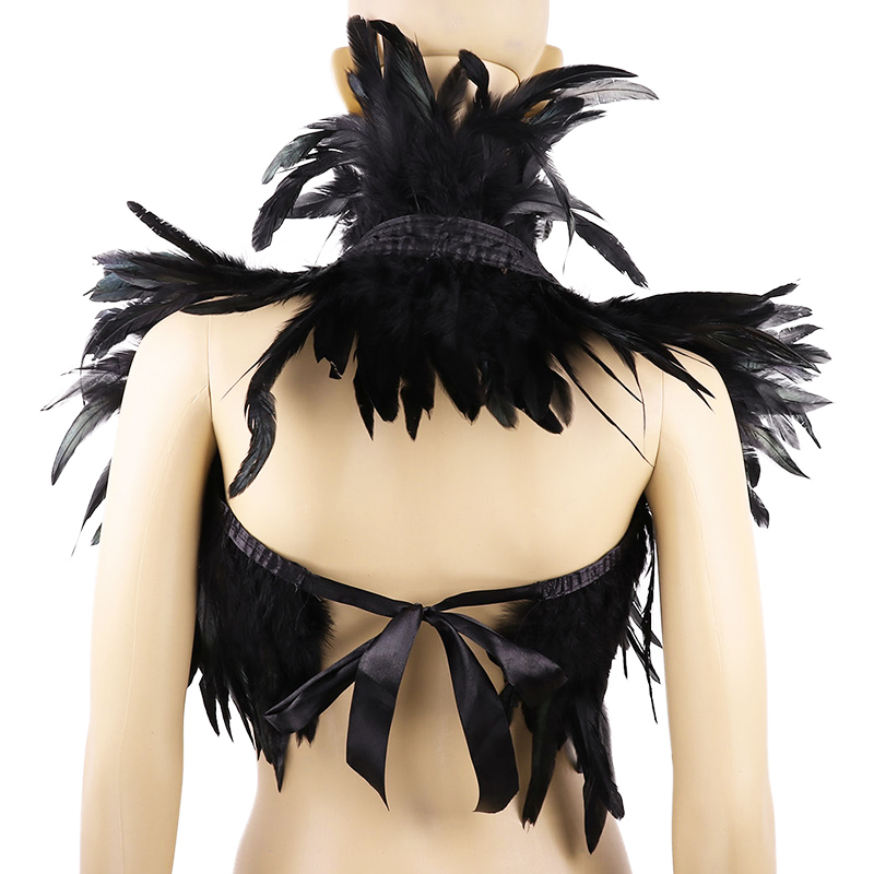 Đen Tự Nhiên Lông Vũ Nhún Vai  - đánh giá và giá Women'S Fashion Harness