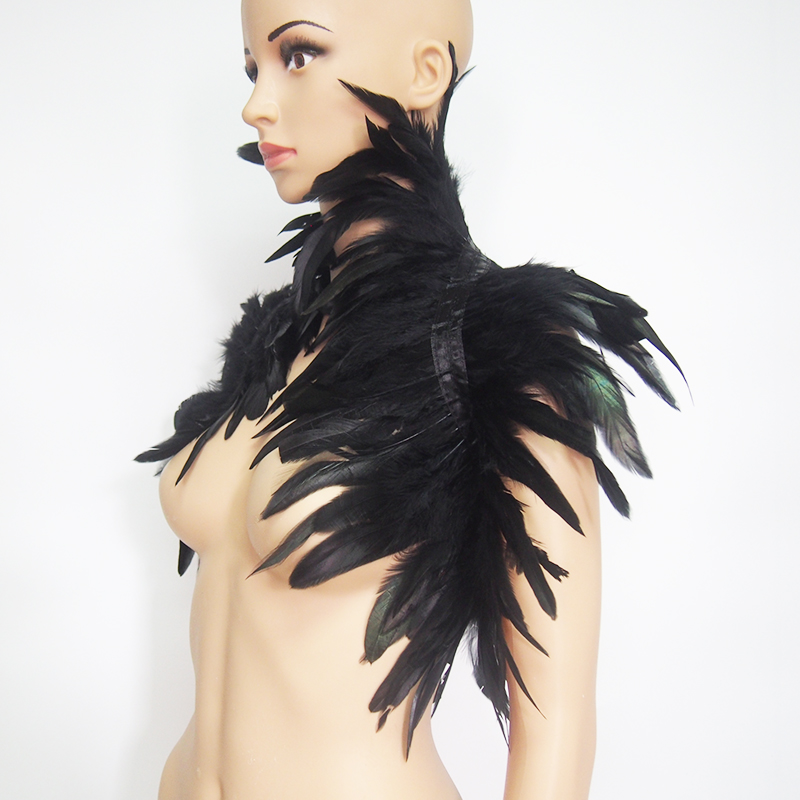 Đen Tự Nhiên Lông Vũ Nhún Vai  - đánh giá và giá Women'S Fashion Harness