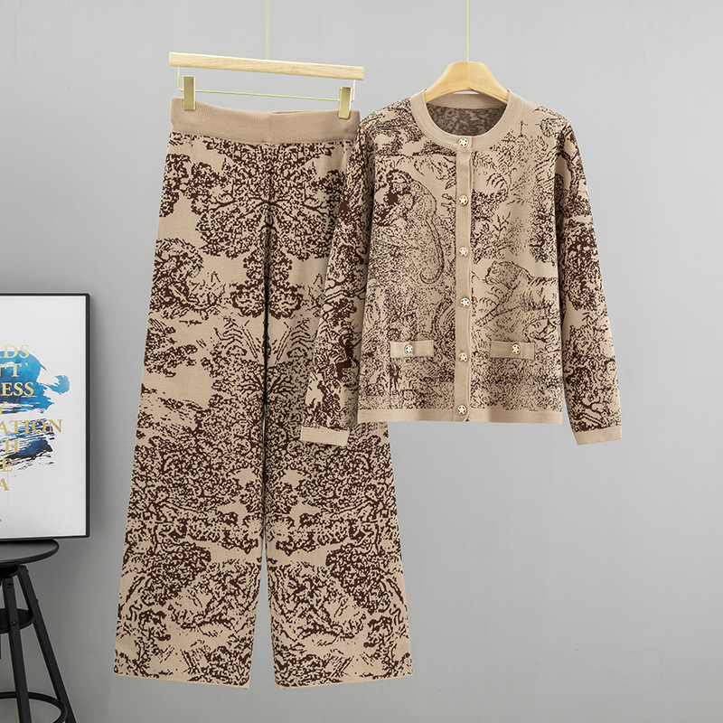 Temperament Jacquard Landscape - đánh giá và giá Wide Leg Palazzo Pants