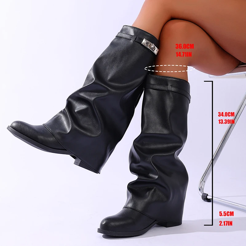 Brand Design Black Pu Leather  - đánh giá và giá Women'S Fashion Knee High Boots