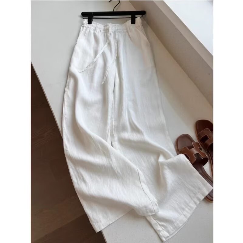 Korean White Cotton Linen Wide - đánh giá và giá Wide Leg Palazzo Pants