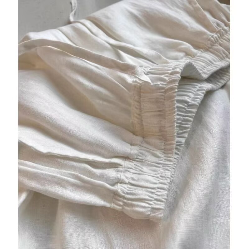 Korean White Cotton Linen Wide - đánh giá và giá Wide Leg Palazzo Pants