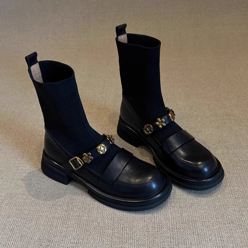Flower Women's Ankle Boots Fla - đánh giá và giá Women'S Fashion Socks