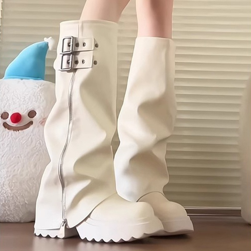 Punk Style Splicing Thick Bott - đánh giá và giá Women'S Fashion Knee High Boots