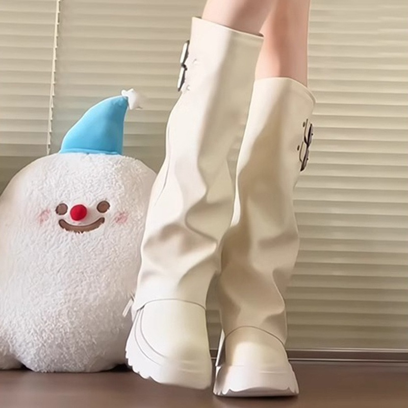 Punk Style Splicing Thick Bott - đánh giá và giá Women'S Fashion Knee High Boots