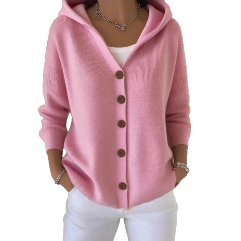 Simple Fashion Knitted Hooded  - đánh giá và giá Women'S Fashion Quarter Zip