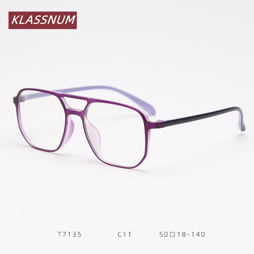 KLASSNUM Double Bridge Square  - đánh giá và giá Women'S Fashion Glasses Non Prescription