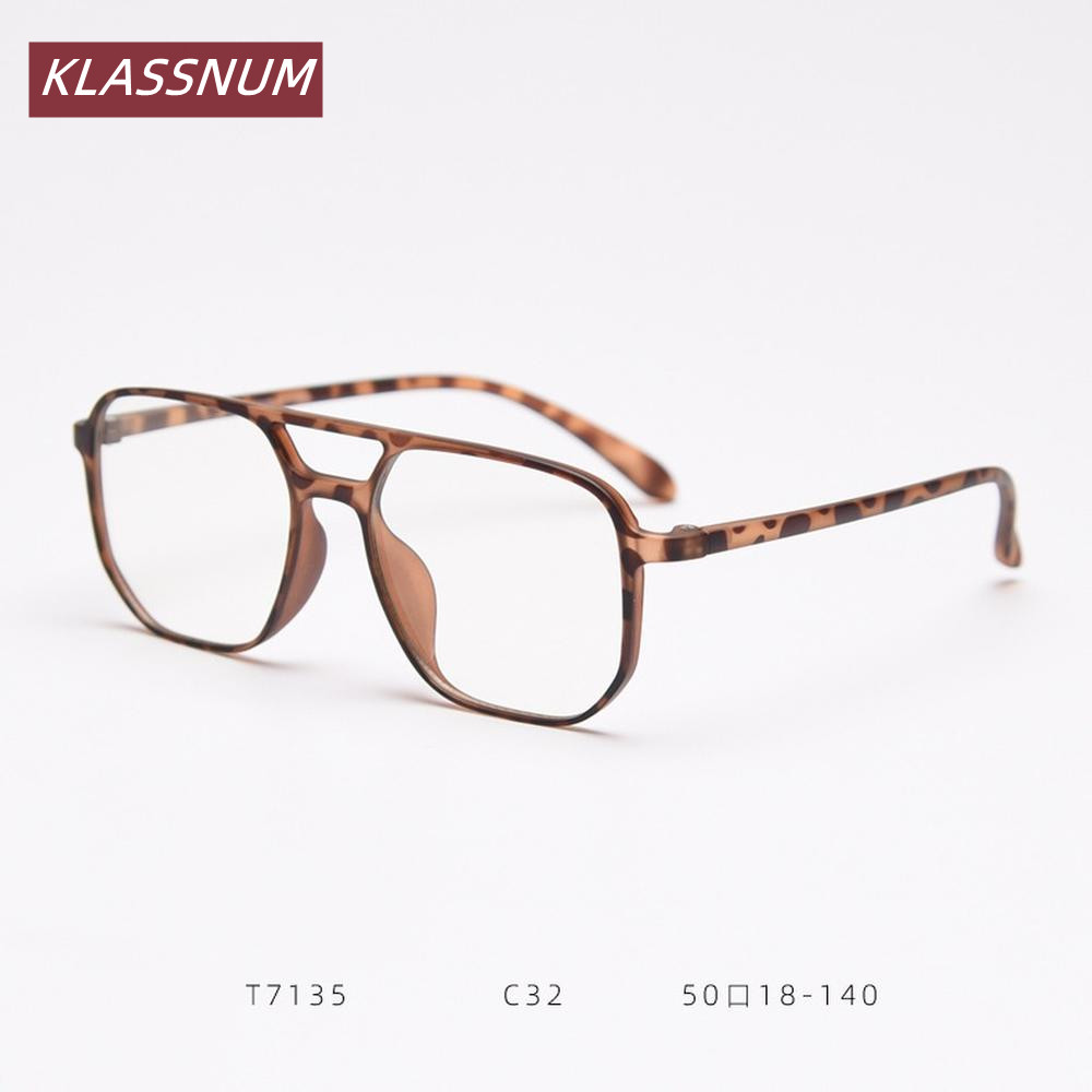 KLASSNUM Double Bridge Square  - đánh giá và giá Women'S Fashion Glasses Non Prescription