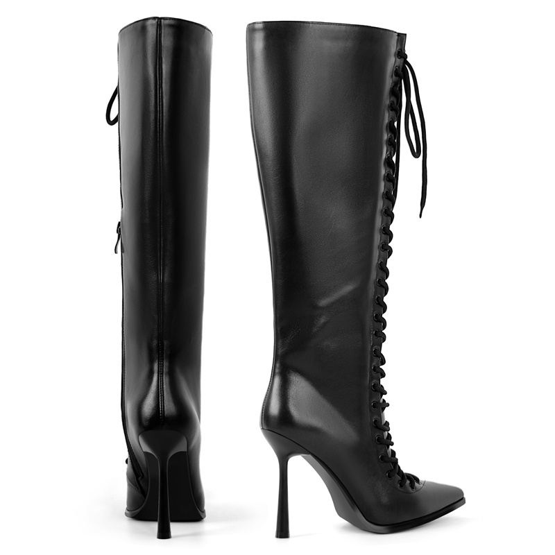 Onlymaker Pointed Toe Lace Up  - đánh giá và giá Women'S Fashion Knee High Boots