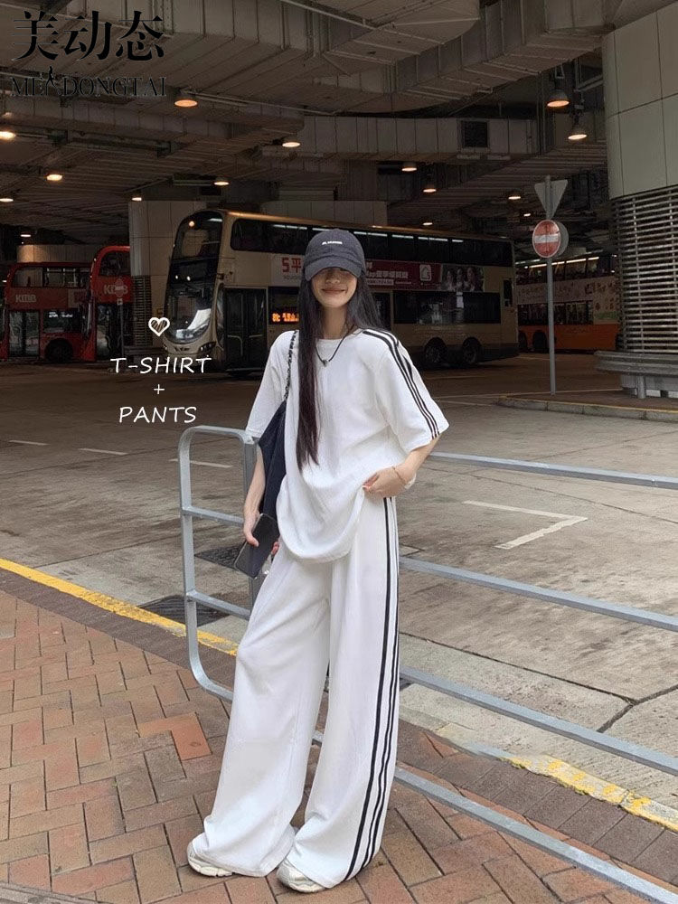 Spring/Summer Loose Casual Set - đánh giá và giá Wide Leg Palazzo Pants