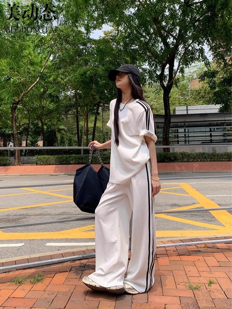Spring/Summer Loose Casual Set - đánh giá và giá Wide Leg Palazzo Pants